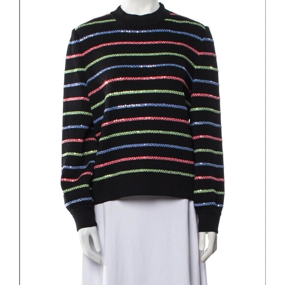 VTG St. John Evening Sweater Women P Black Sequin Metallic Long Sleeve Glam Gala - Picture 1 of 11